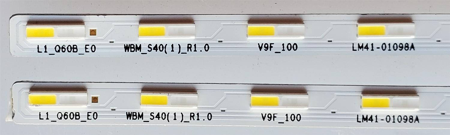 KIT DE LED'S PARA TV SAMSUNG ((2 PIEZAS)) NUMERO DE PARTE LM41-01098A / L1_Q60B_E0 WBM_S40(1)_R1.0 V9F_100 LM41-01098A / WBM_S40(1)_R1.0 / V9F_100 / MODELOS QN50Q60BA / QN50LS03B / QN50Q60C / HG50Q60B / QN50LS03BD / QN50Q60BD  - Imagen 2